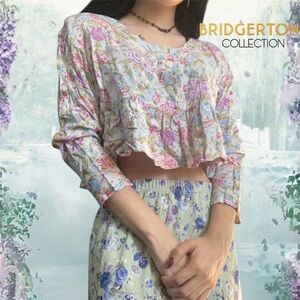 Vintage 1990s New Era Coquette Floral Ruffle Top